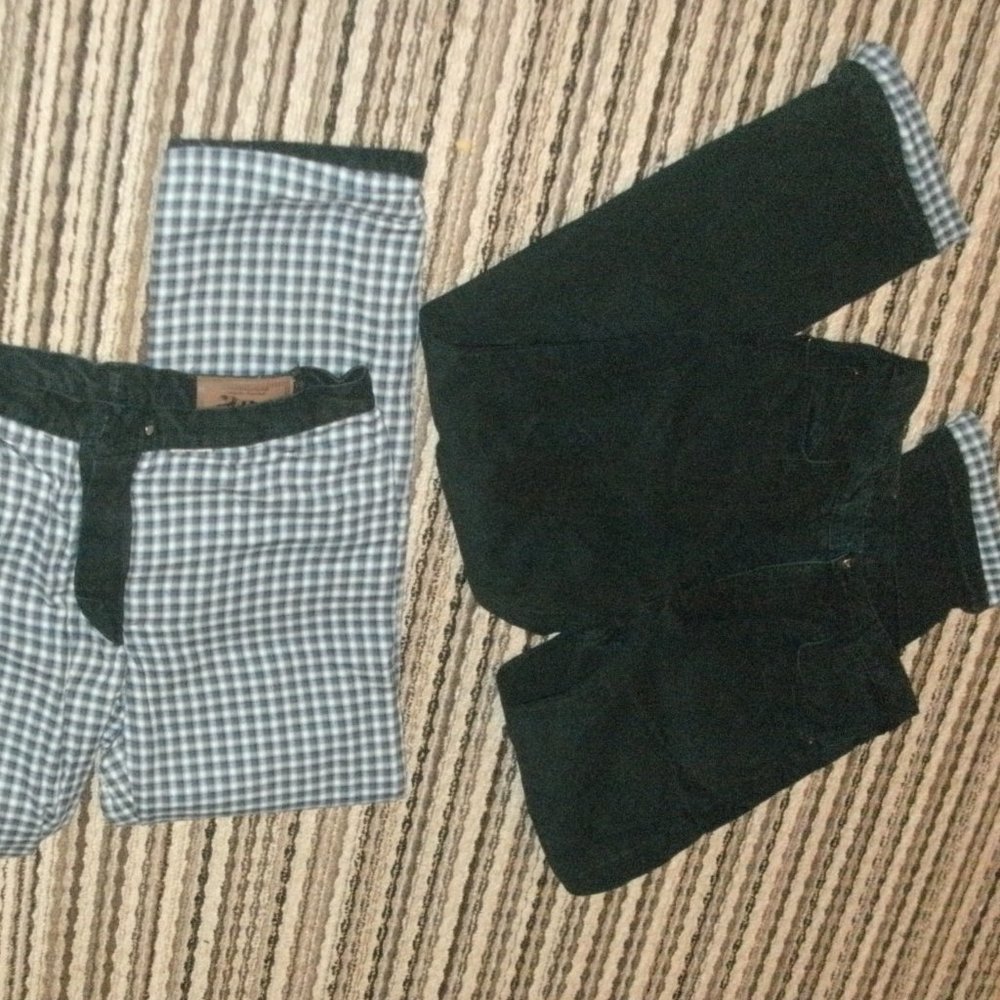 TWO pairs of JAGUAR Flannel Lined Black 5 Pocket Denim Jeans size 34 X 32